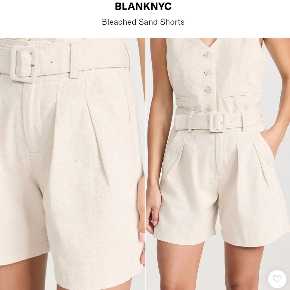 New Blank NYC Belted Linen Shorts